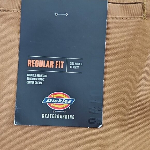 Dickies Skateboarding Flex Regular Fit Pants 28x30 Sepia Brown Creased NEW NWT - Picture 6 of 13
